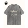 83cfff7c27d14655ad73606f6183a9a4~tplv-fhlh96nyum-resize-webp_800_800 Great White Shark Print Vintage Acid Washed T-Shirt
