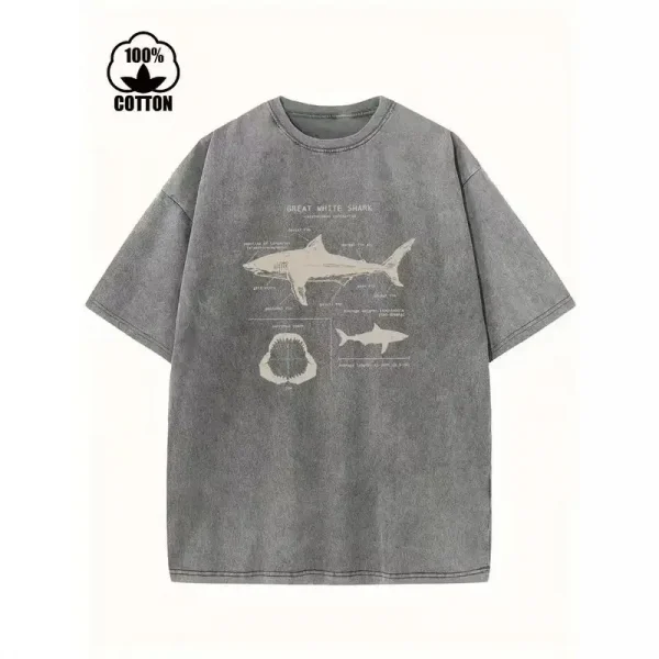 83cfff7c27d14655ad73606f6183a9a4~tplv-fhlh96nyum-resize-webp_800_800 Great White Shark Print Vintage Acid Washed T-Shirt