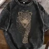 Leopard Print Women's Vintage Washed Cotton T-Shirt